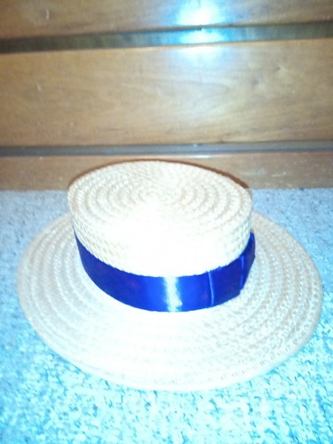 VINTAGE RIDGEMONT STRAW BOATER HAT SIZE 