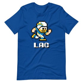 Los Angeles Chargers NES Football Player 8-bit Tecmo Super Bowl Nintendo T-Shirt