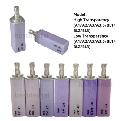 CAD CAM Dental Glass Ceramic Lithium Dislicate Block Cerec HT LT B40 Blocks