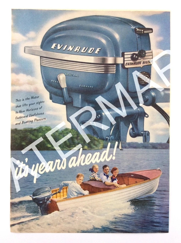 Evinrude Big Twin 1951 motores fueraborda it's Years Ahead anuncio impreso 089A Foto 2 de 4