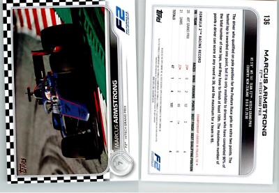 Marcus Armstrong 2022 Topps Formula 1 F1 Checker Flag Parallel #136