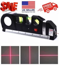 Multipurpose Laser Level Vertical Horizon Measuring Tape Aligner Metric Rulers