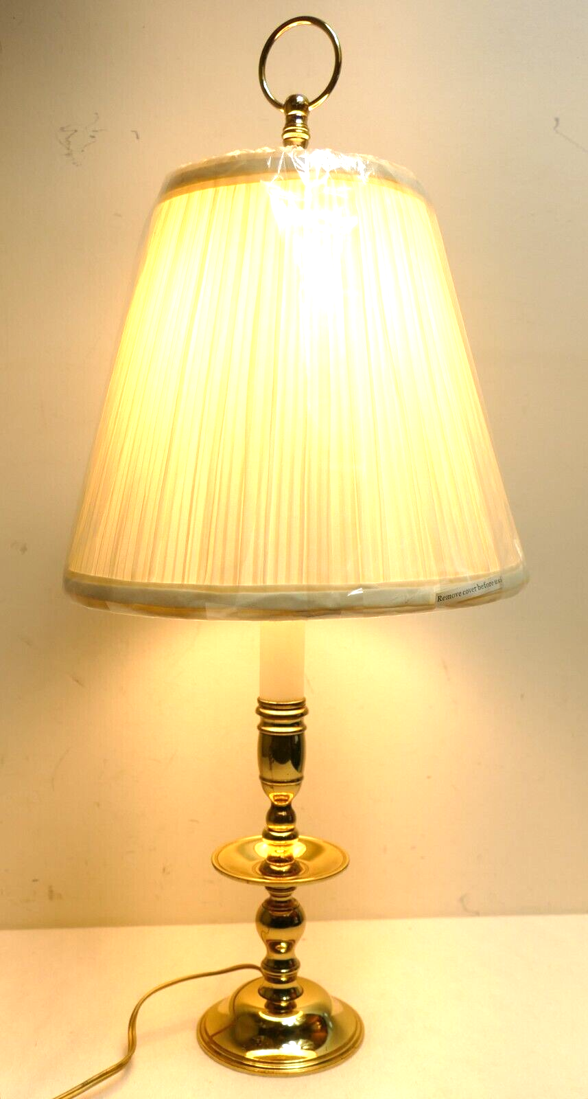 Baldwin Brass Candlestick Table Desk Lamp 22" Tall w/ New Shade