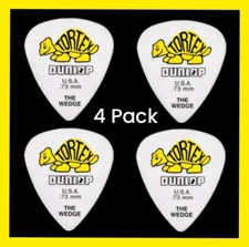 Dunlop Tortex Wedge Guitar Picks  4 Pack  Yellow  .73mm   