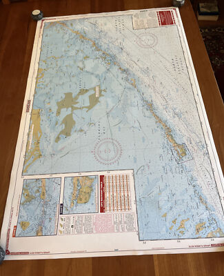 Upper Florida Keys (2 Sides) Standard  Navigation Waterproof Chart #33  25 x 38 