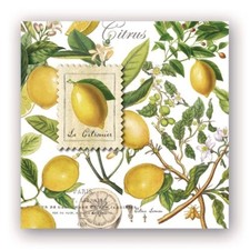 Michel Design Works Lemon Basil Botanical 20 Triple-Ply Paper Cocktail Napkins