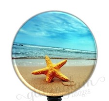 Beach Retractable Badge Reel, Beach Retractable Badge Holder, Starfish GG4276