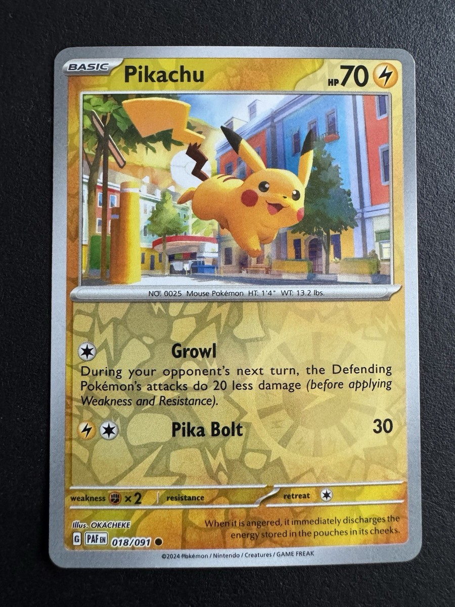 Pikachu 18 / 91 Pokemon S&V Paldean Fates 2024 Near Mint Reverse