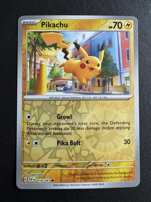 Pikachu 18 / 91 Pokemon S&V Paldean Fates 2024 Near Mint Reverse