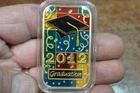 2012 Graduation Silver Art Bar COLORIZED 1 OZ .999 SILVER