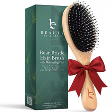 Boar Bristle Hair Brush - Smoothes Detangles All Hair Types, Hairbrush for Wom