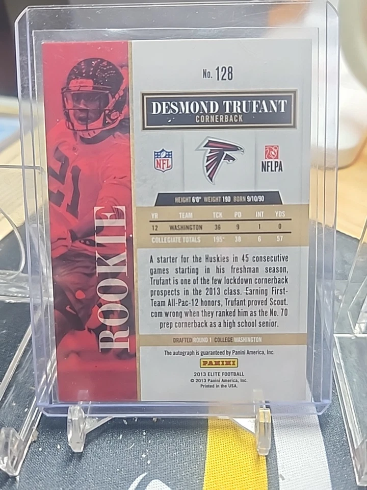 2013 PANINI ELITE DESMOND TRUFANT TURN OF THE CENTURY RC AUTO 248/299 FALCONS - Image 3 of 3