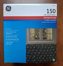 GE 150 Net-Style Christmas Lights Multicolor In/Outdoor 6ft x 4ft 24 sq ft NEW