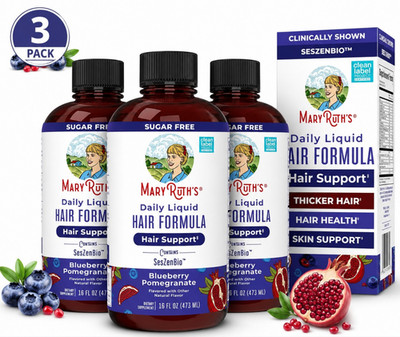 3 Pack 16oz Liquid Formula Biotin Vitamin C Hair Skin Nail Dietary Supplement
