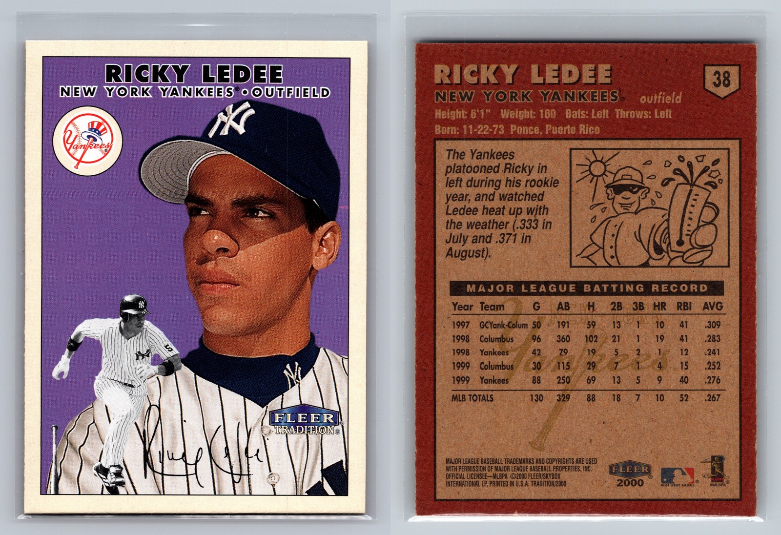 2000 Fleer Tradition #38 Ricky Ledee