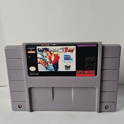 Playmates Interactive Earthworm Jim SNES Game Cartridge Super Nintendo NTSC-U/C