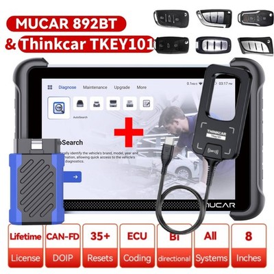 MUCAR 892BT&Thinkcar TKEY101 Car AI Bidirectional Scan Key Programmer Tool Set