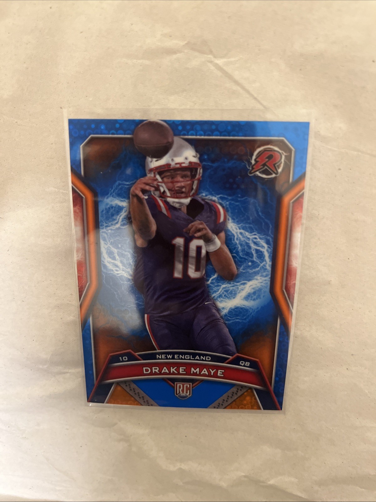2024 Topps Resurgence - Rookies Drake Maye #164 Blue & Orange Spark Refractor
