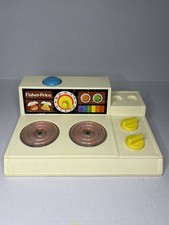 Vintage 1978 Fisher Price Toy Stove Top Bell Burners Glowing