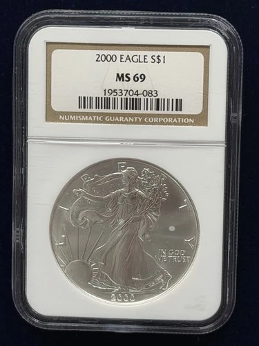 2000  American Silver Eagle MS69 BROWN LABEL