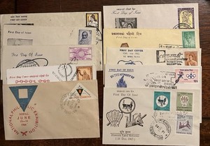 10 Nepal FDCs 1960s Philatelic Exhibition Land Reform Poet King Olympics