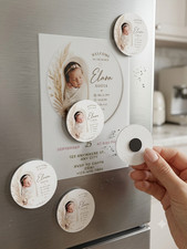 Personalized Vellum Birth Announcement - Custom Laminated Keepsake - Baby Gift