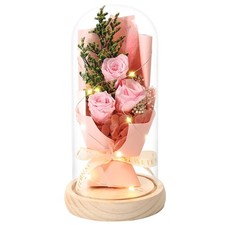 Valentine's Day Gift Preserved Pink Rose Forever Flower Bouquet Home Decor Art