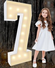 4FT Plastic Marquee Numbers 7 Light Up Number Quick Assembly ToolFree