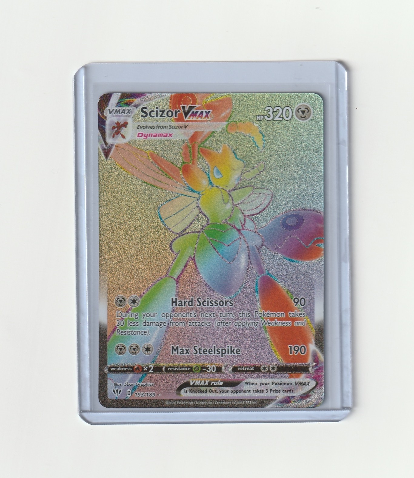 Scizor VMAX (Secret) 193/189 Swsh03: Darkness Ablaze Holo
