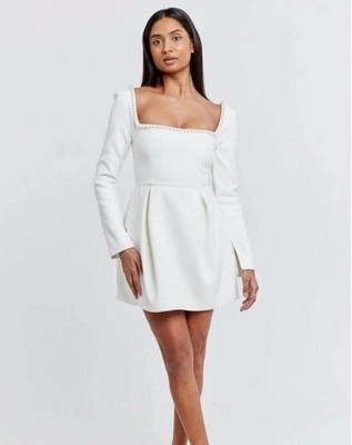 NWT Odd Muse White Long Sleeve Pearl Dress Size Small- Bridal Events