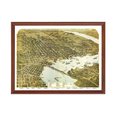 Old Map of Jacksonville, FL 1893 - Vintage Jacksonville Flor