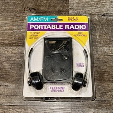 VTG Electro Brand Model 839H AM/FM Portable Radio w/ Headphones BRAND NEW
