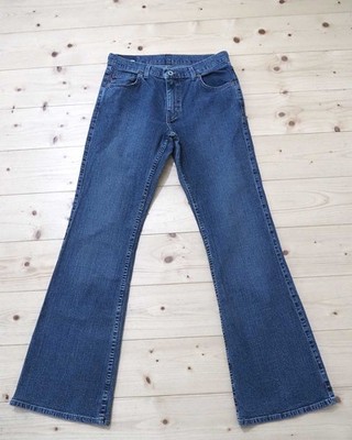 Mustang Damen Jeans Gr. W29/L32 Blau Used Bell Bottom Bootcut Vintage