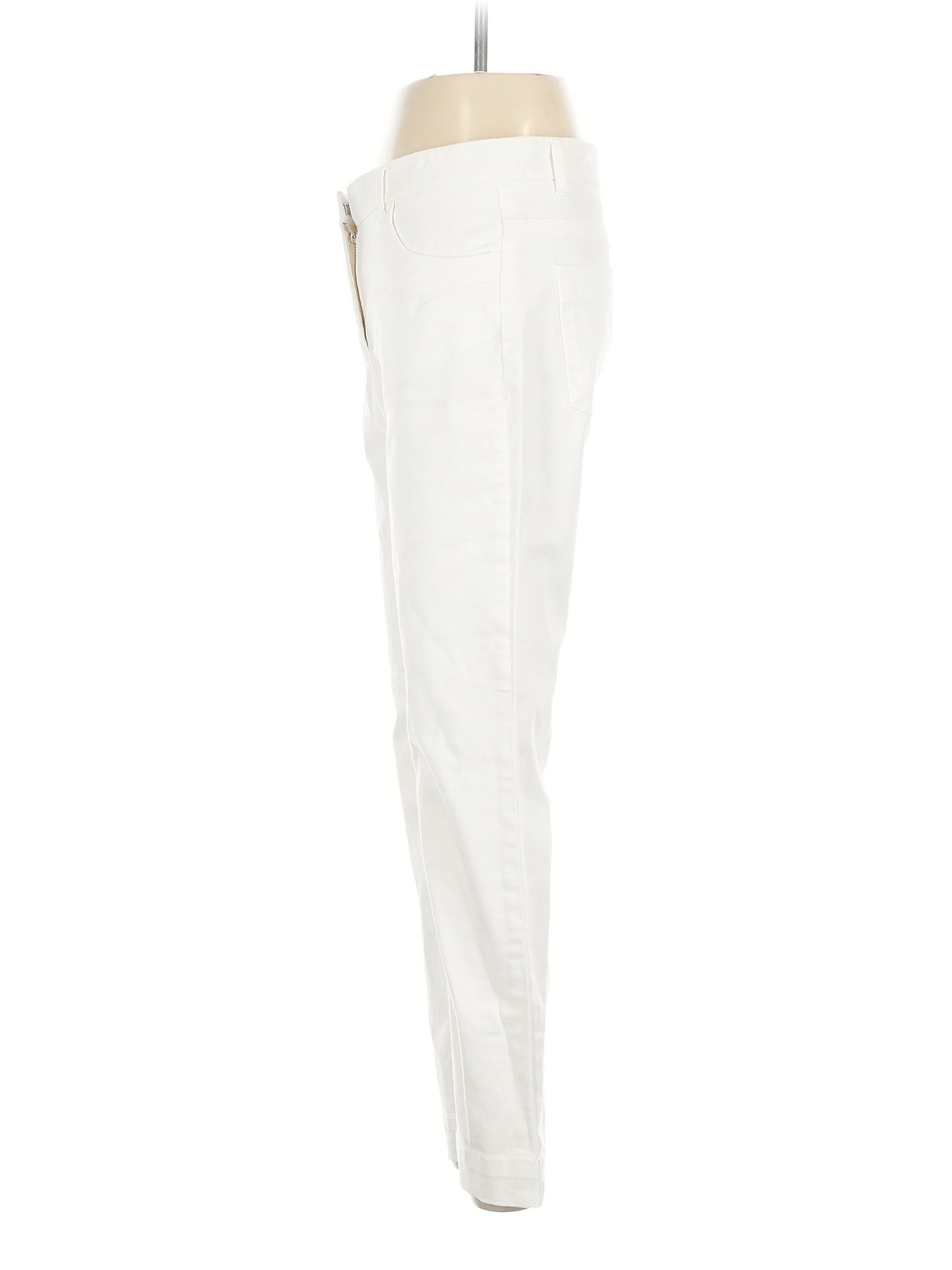 Zara Women Ivory Casual Pants S thumbnail 4