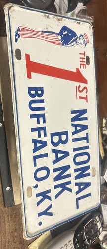 Old 1st NATIONAL BANK BUFFALO KY License Plate Vintage