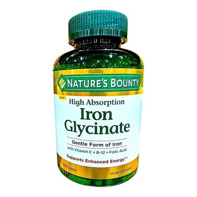 Nature's Bounty Iron Glycinate 300 Count EXP 03/2028