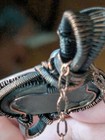 Oval abalone shelk & Moonstone Copper Wire Pendant With Copper Chain — photo 3