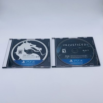 Lot of 2 Mortal Kombat X 10 and Injustice 2 Sony PS4 WB - Disc Only Tested