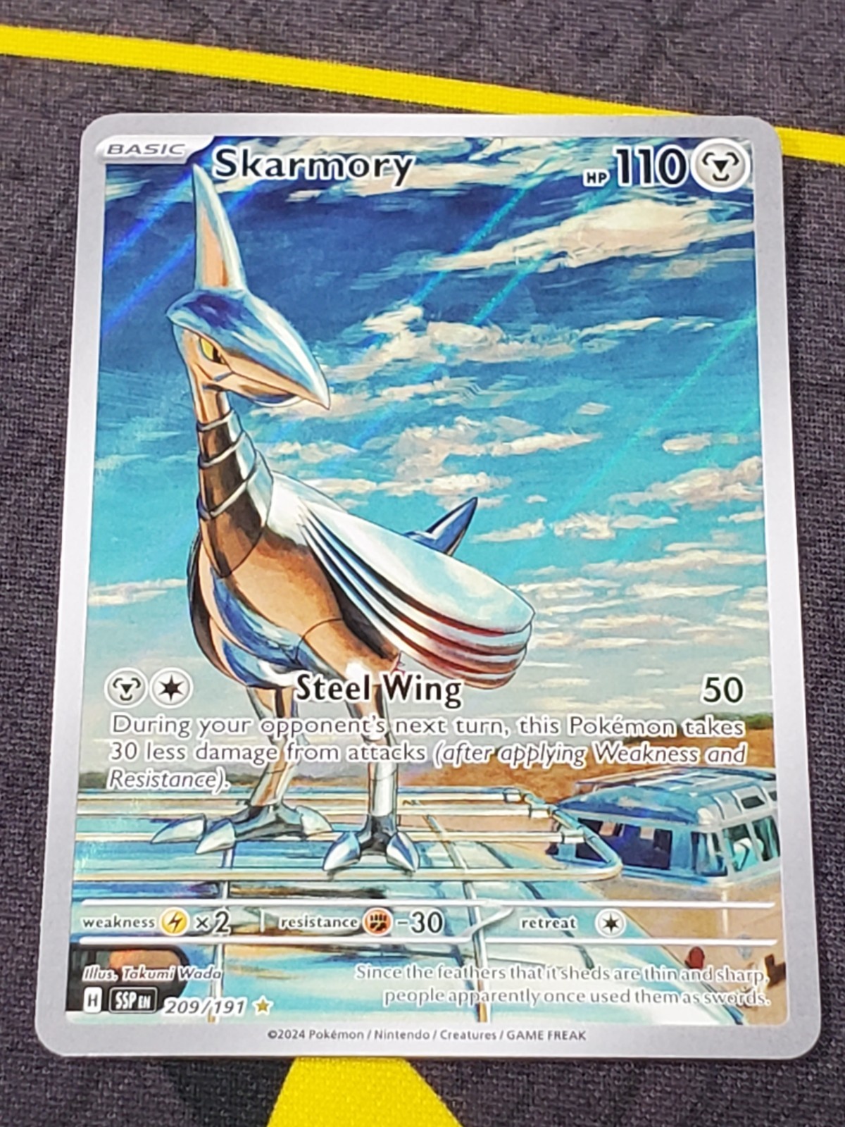 Skarmory Illustration Rare 209/191 NM - 2024 Pokémon TCG Surging Sparks