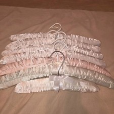 Vintage Colored Padded Satin Clothes Hangers Lot of 7 Various Sizes