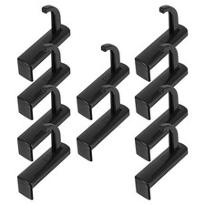 10 Pcs Headphone Hook Rack Headset Stand Black Plastic Earphone Hanger Adhesive