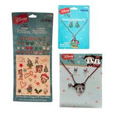 Claire s Disney Christmas Mickey and Minnie Necklace and Earring Set