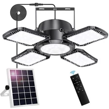 Solar Shed Light Outdoor Indoor, 176LED Solar Powered Motion Sensor Pendant L...