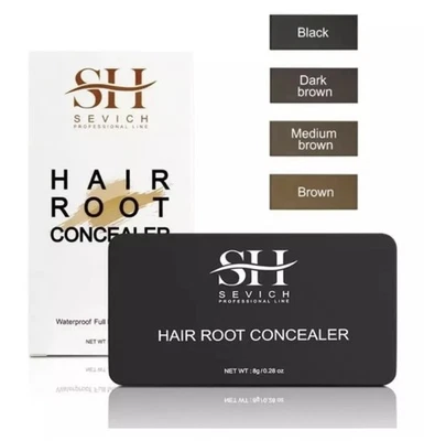 SEVICH Medium Brown Hair Root Touch Up Concealer Powder Grey Root Coverage Mirror 8g
