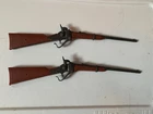 Lot of 2 Vintage Marx Sharps Carbine Rifles Miniature Toy Guns 7 1/2"