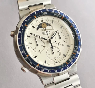 SEIKO Chronograph "Fishing Master" 7A48-7050 Tide&Moonphase Vintage 1985 SELTEN - Bild 1 von 4