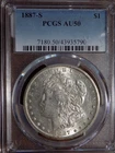 1887-S Morgan Silver Dollar - PCGS AU50 - Better Date!