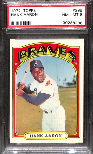 1972 TOPPS #299 HANK AARON PSA 8 NM-MT 30288286 