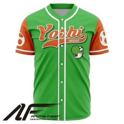 Yoshi Squad Baseball Jersey | Marios Bros Jersey