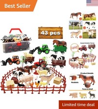 Educational Farm Toy Set with Tractors and Figurines - Ideal for Creative Play